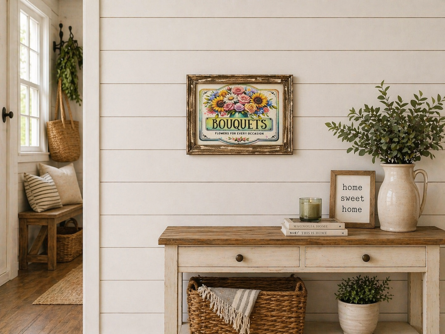 Wooden Sign - Bouquet Print