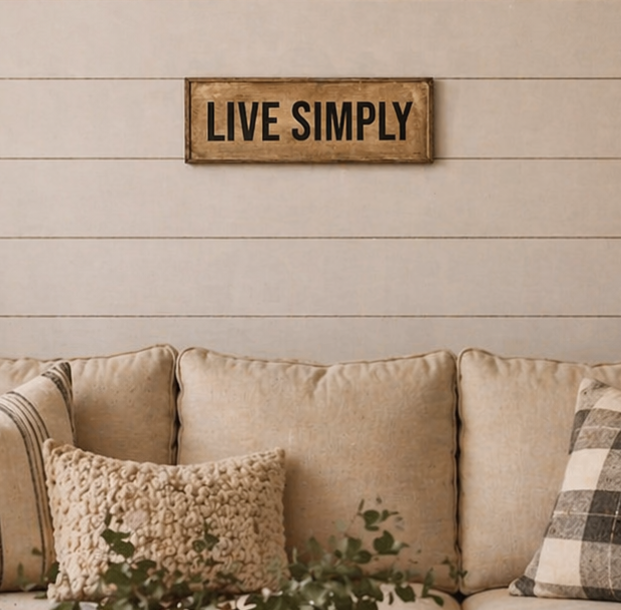 Wood Sign - LIVE SIMPLY
