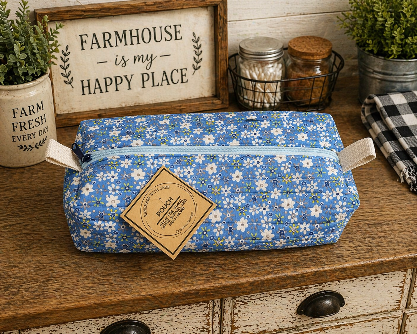 Quilted Box Pouch
