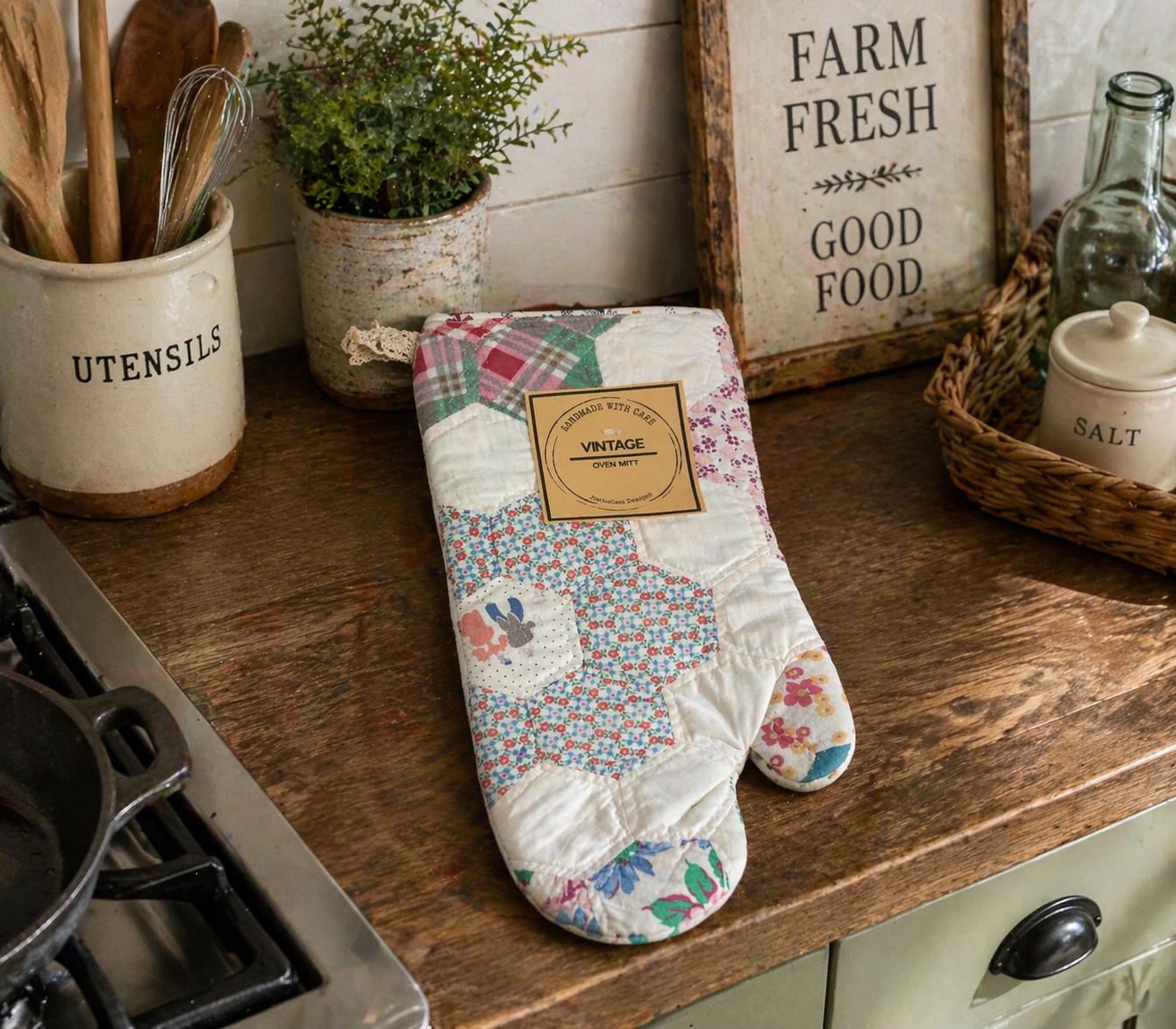 Vintage Oven Mitt