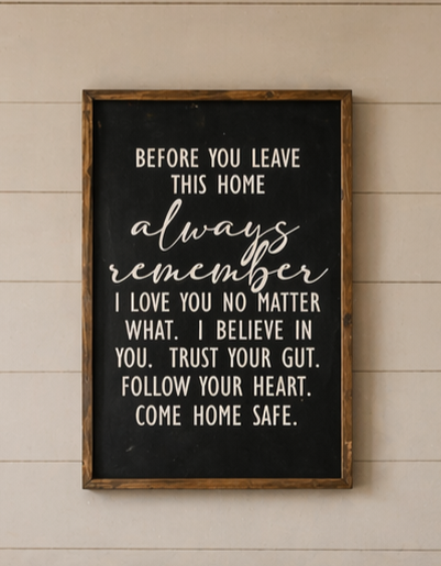 Wooden Sign - BEFORE YOU LEAVE